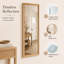 Miroir pleine longueur 64 po x 21 po à grain de bois avec fixation au sol en verre incassable sans cuivre 5 mm-129910978-129992616