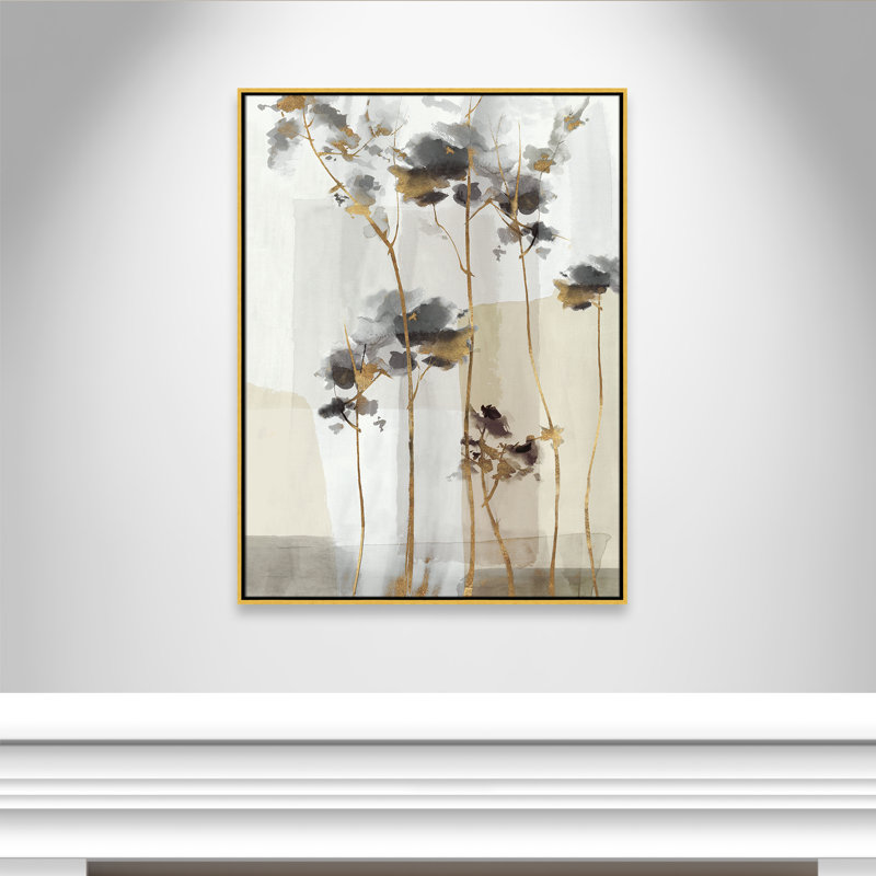 Impression Golden Zen II par Eva Watts, L 31,5 po x H 41,5 po, Toile avec cadre, Flotteur doré