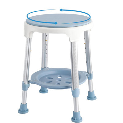 Tabouret de chaise de douche, tabouret de baignoire réglable avec plateau de rangement