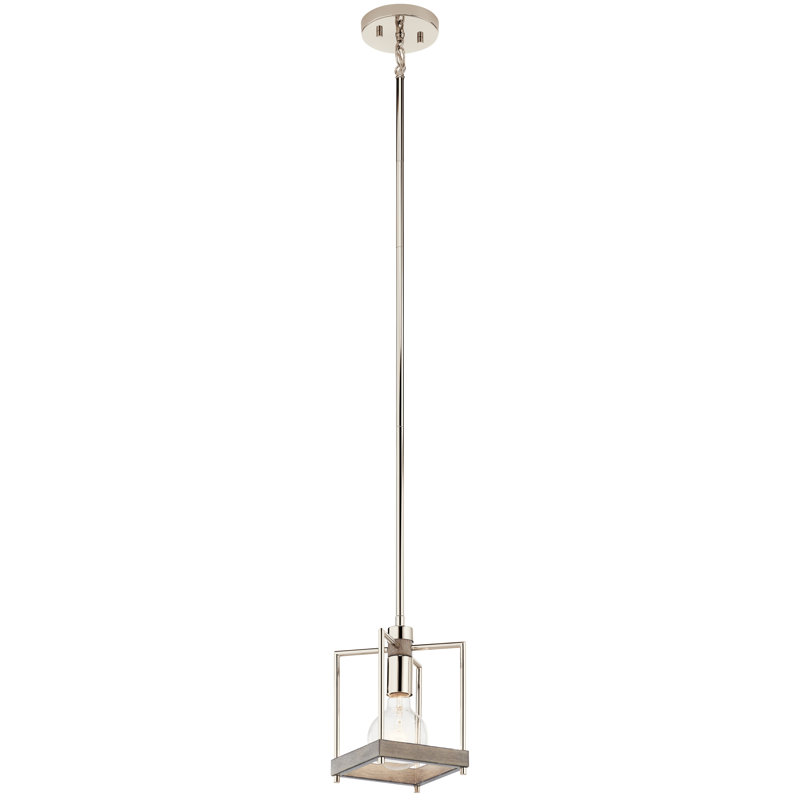 Luminaire suspendu géométrique à 1 lumière Mccallum, Gris antique vieilli