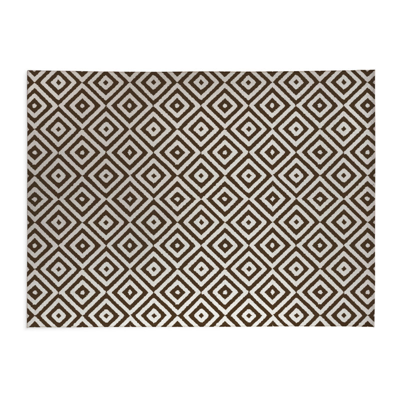 Tapis de cuisine Ikat, Rectangle 4pi x 6 pi, Brun moka