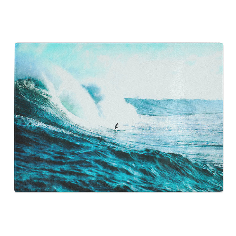 Tempered Glass Surfs Up Chopping Board, 28.5 cm x 39 cm