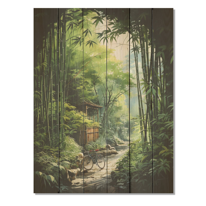«Jade Journey Green Forest - Jungle Wood», art mural sur bois de pin naturel, H 20 po x l 10 po