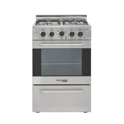 Prestige 23.5" 4 burner 2.3 cu. ft. Freestanding Gas Range with Convection Oven