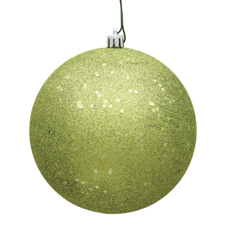 Holiday Décor Ball Ornament, Copper Gold Glitter, 6" H x 6" W x 6" D