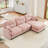 107" Modular Sectional L-Shape Cloud Sofa Chenille Upholstered Couch With Ottoman-1982778465