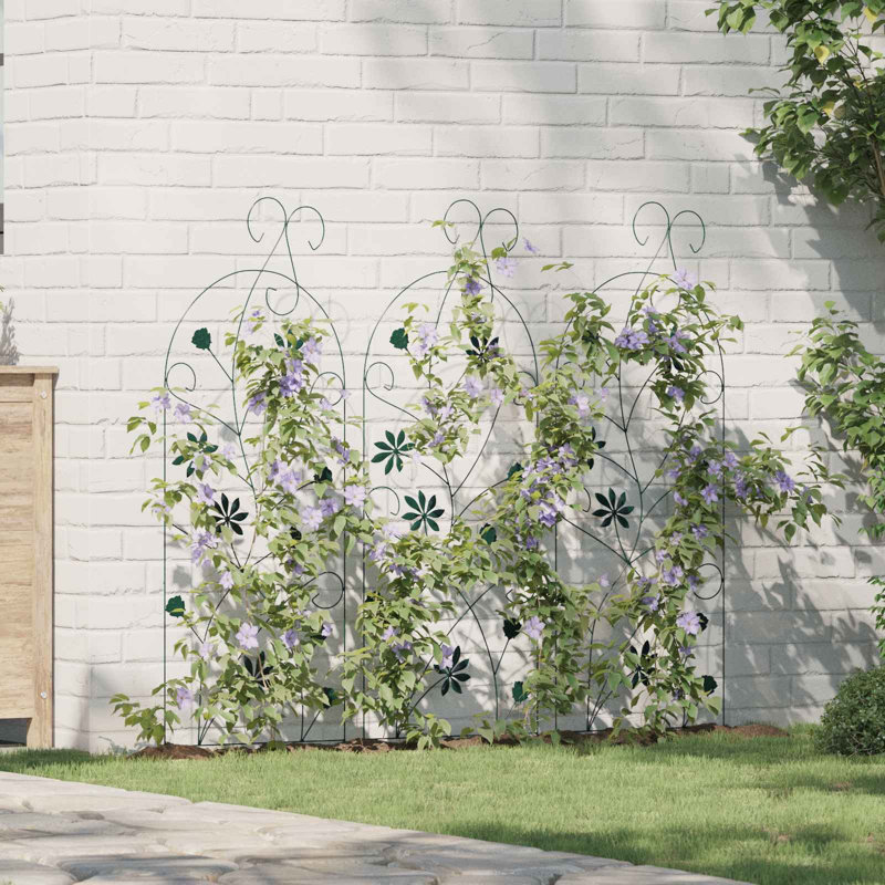 112cm H x 39.5cm W Steel Border Fencing, Green