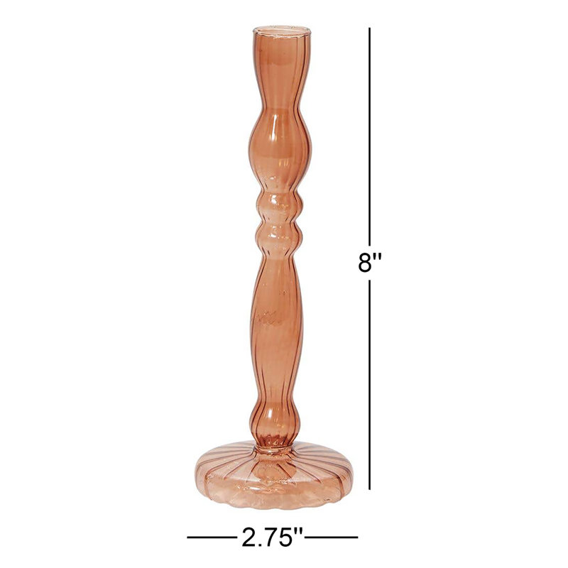 Bougeoir Marajo, H 8 po x l 2,75 po x P 2,75 po, Ambre
