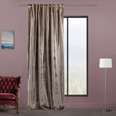 Blackout Thermal with Liner Extra Long & Extra Wide Shiny Velvet Decorative Curtain Panel