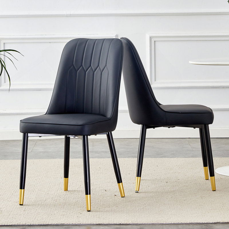 Dining Chairs And Living Room Chairs. PU Material And Metal Legs, Suitable For Kitchen, Living Room, And Dining Room, 2