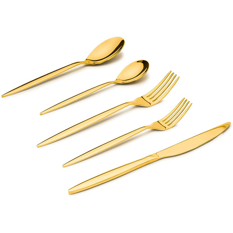 Ensemble de couverts 40 pièces, service pour 8 personnes, Or
