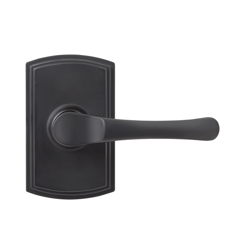 Levier de porte de passage avec rosette rectangulaire artino, Noir