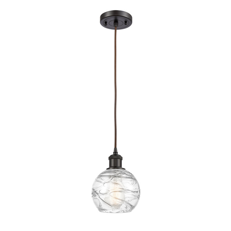 Luminaire suspendu sphère 1 lumière Aanya, Bronze huilé, Ampoule non incluse
