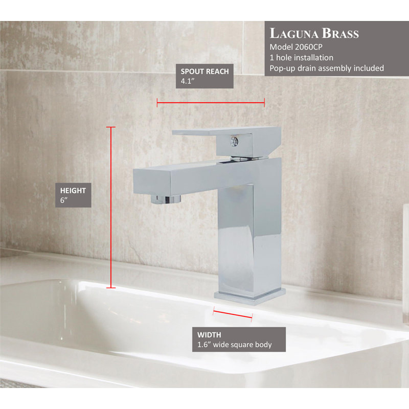 Single-Hole Bathroom Faucet with Drain Assembly, Chrome