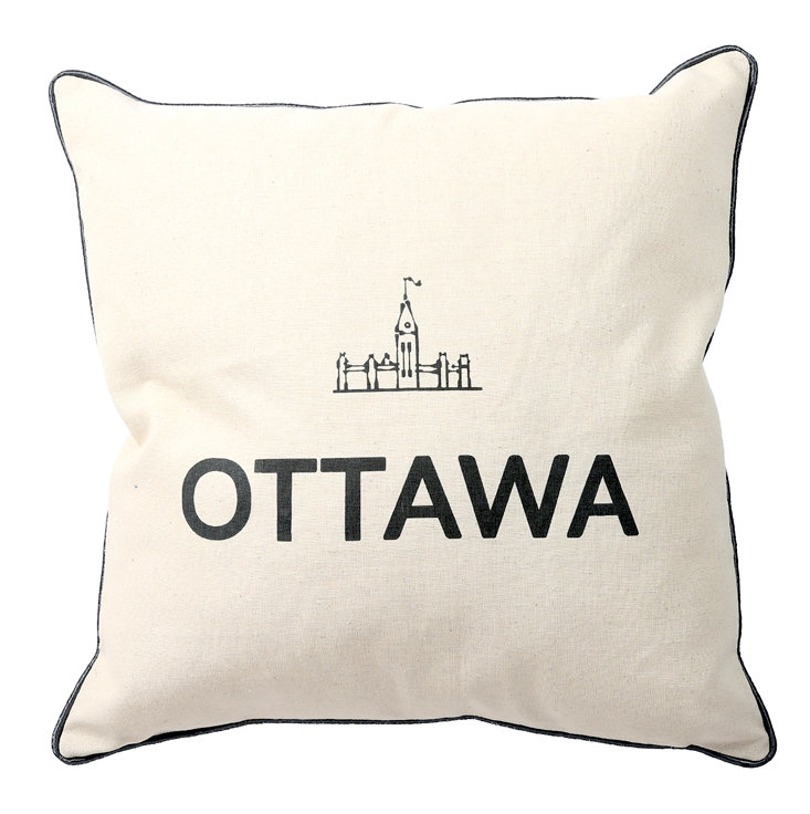 Coussin O Canada Cities - Ottawa, Polyester/ Bourre en polyester
