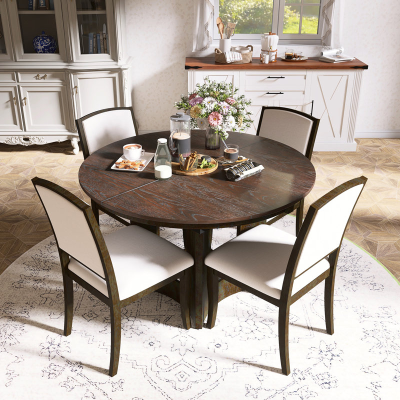 Ensemble de table de salle à manger extensible 5 pièces Farmhouse, Espresso
