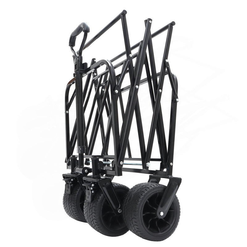 Chariot de chariot polyvalent pliable avec des caractéristiques avancées pour diverses utilisations, Noir