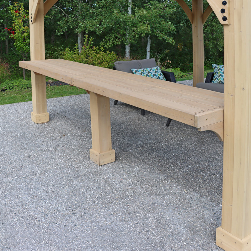 Meridian Natural Cedar Stain Wood Bar Counter for Gazebo