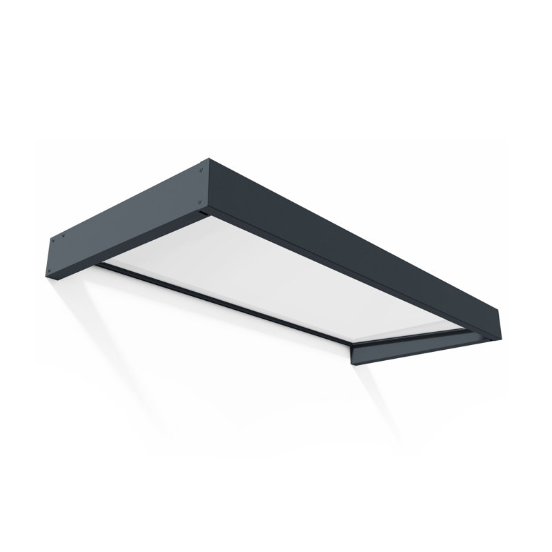 Palram - Canopia Sophia 7' W x 3' 1" D Acrylic Galvanized Steel Stationary Door and Window Awning Gray/Mist