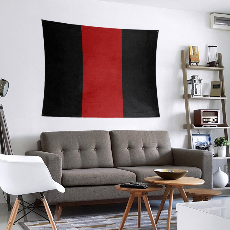 Polyester Tapestry, 51" H x 60" W, Black/Red