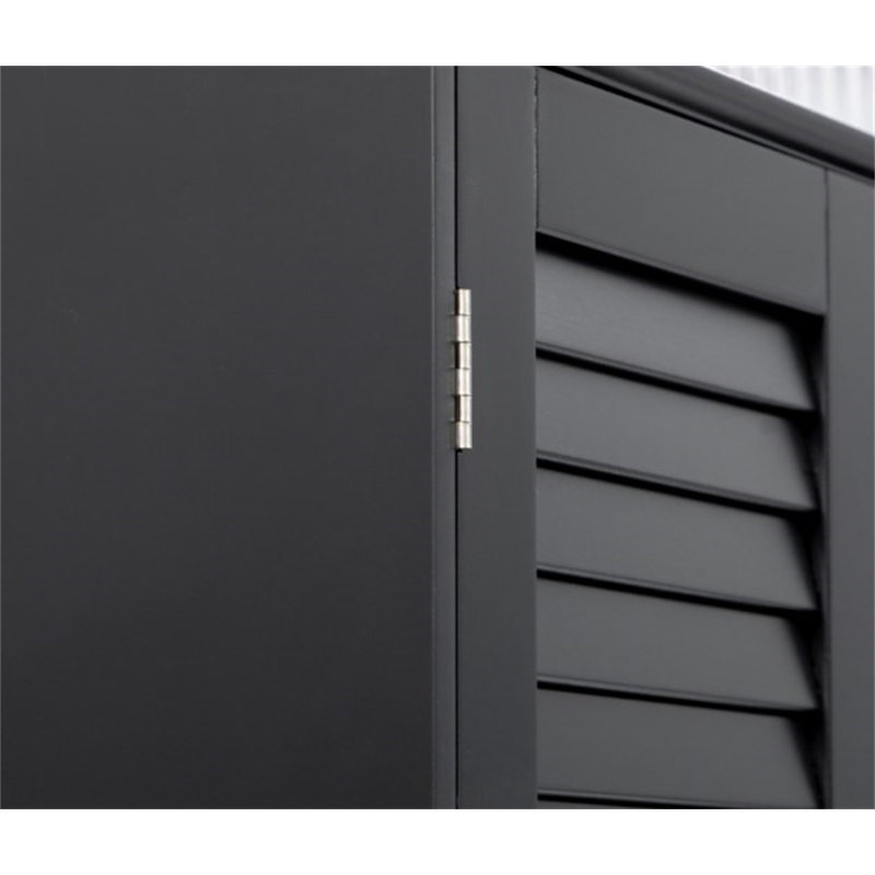 Armoire autoportante noire avec 2 armoires, Noir