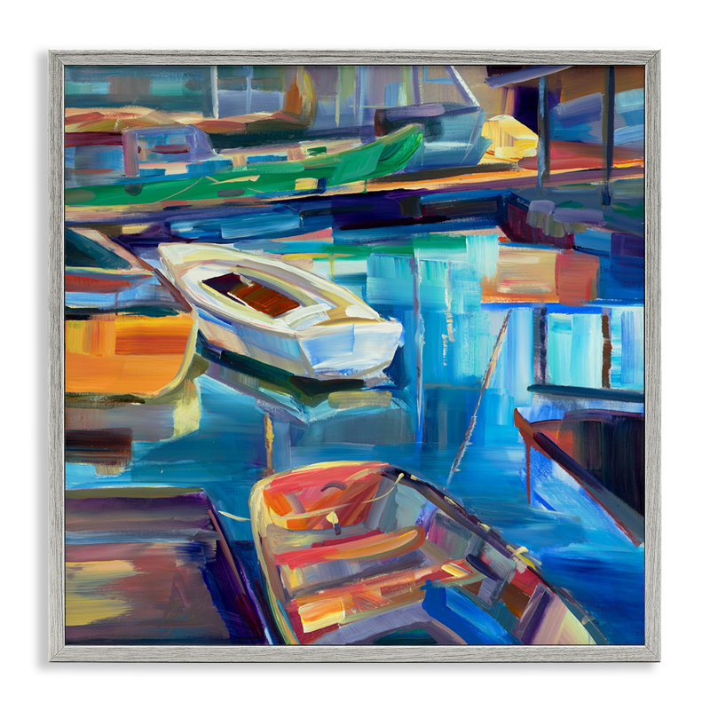 Art de giclée de bateau marina par Borcherding, Estampe numérique Farmhouse, H 12 po x l 12 po