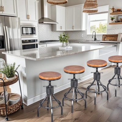 Swivel Counter Stool with Metal Frame