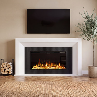 65.75" Electric Fireplace Heater Mantel Tv Stand With Remote Control, Overheat Protection