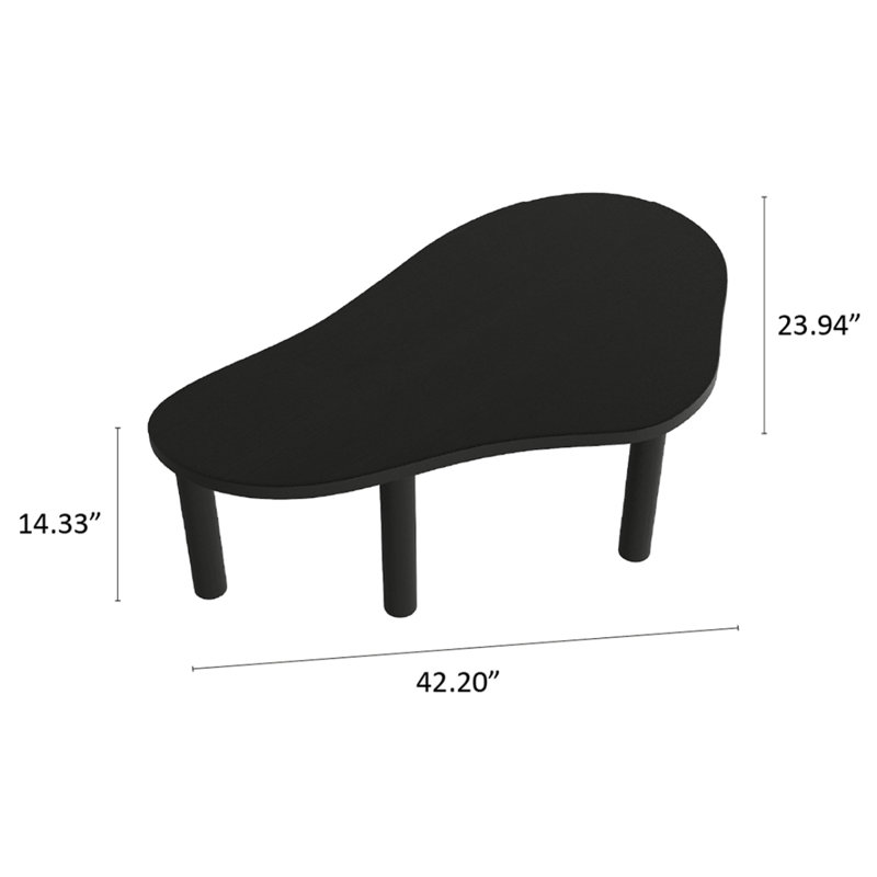 Table basse en bois Doncella | Latitude Run®, Noir, noir, noir, noir