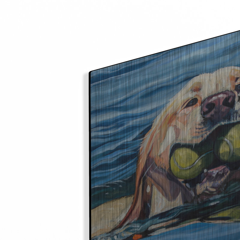 Winston Porter “Fetch” Metal Wall Art by Kathryn Wronski, H 12 po x l 12 po