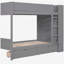 Lit superposé simple au-dessus de simple avec 2 tiroirs et armoires multicouches, gris-121069958