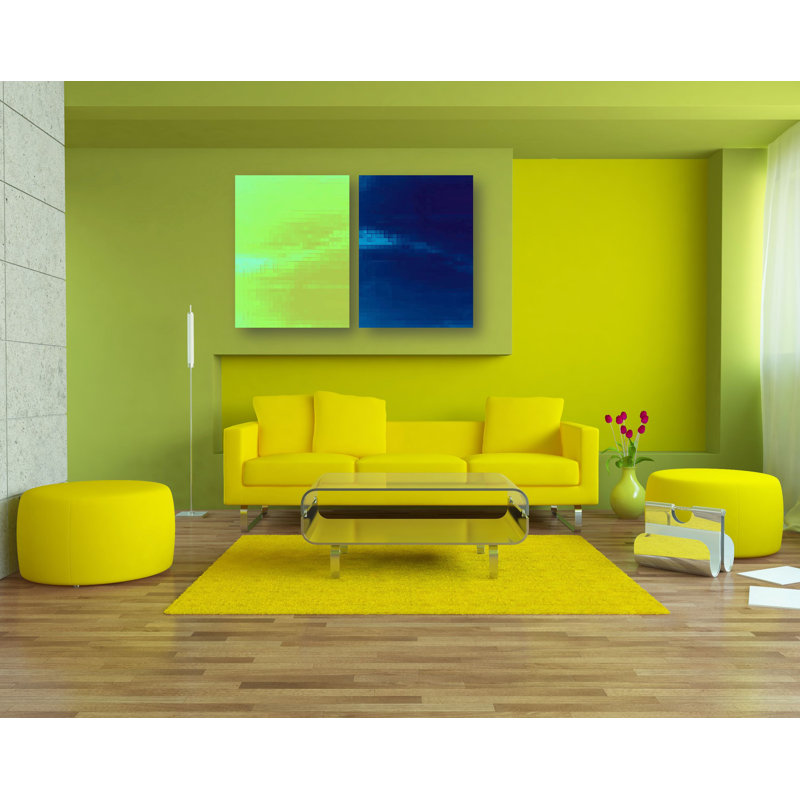 " Colour Block " by John Beard 2 - Pieces, Black Floater Framed, 20" H x 24" W x 3" D