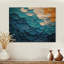«Botanical Leaves Harmony Into The Ocean II» - Impression sur bois de feuilles - sur bois de pin naturel-784823842