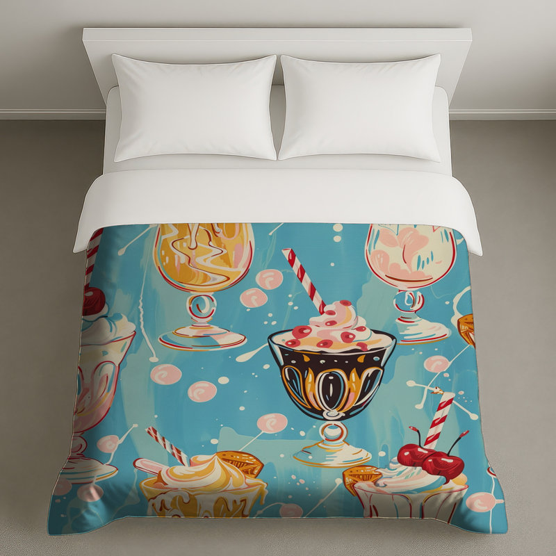 Housse de couette Sundae Bedding Food Retro, Très grand lit