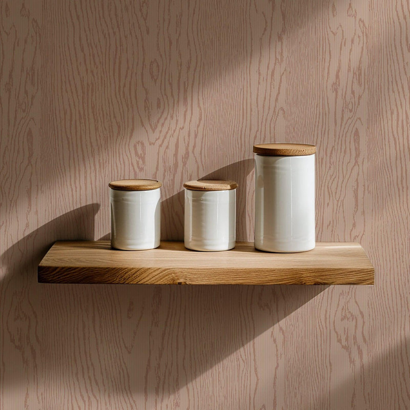 Urban Timber - Wood Wallpaper, Clay, Faux Grasscloth