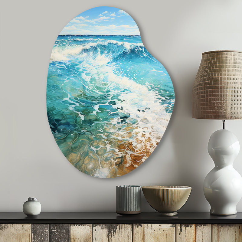 Overbey - art mural asymétrique en métal Coastal Beach, H 30 po x l 22 po