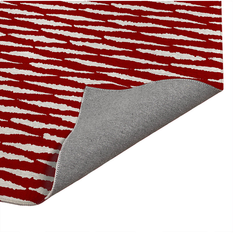 Tapis de cuisine Scar Play, Rectangulaire 3 pi x 5 pi, Cranberry Red Striped