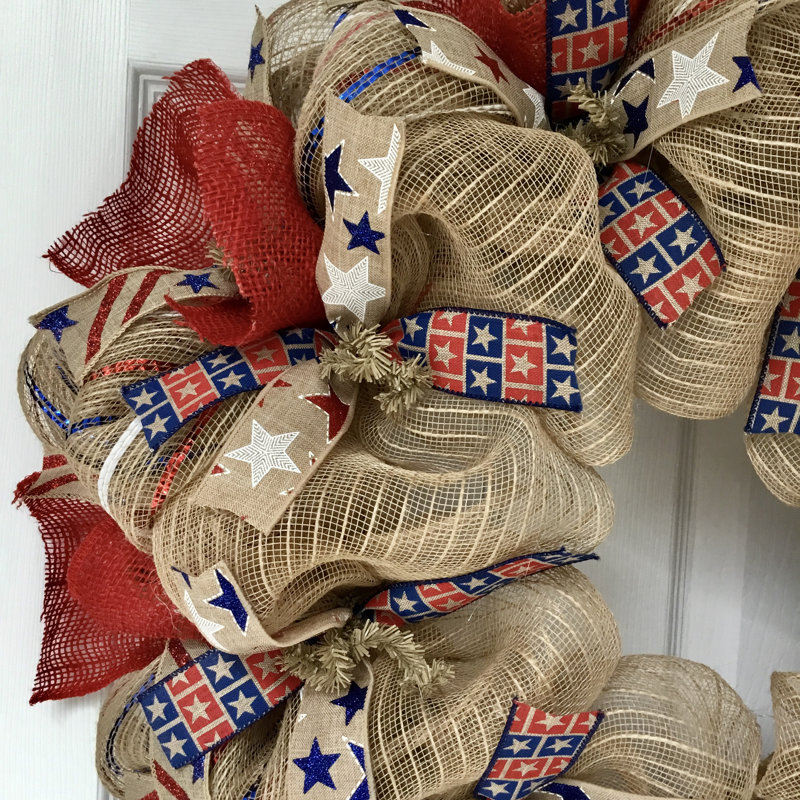Couronne de ruban patriotique Americana