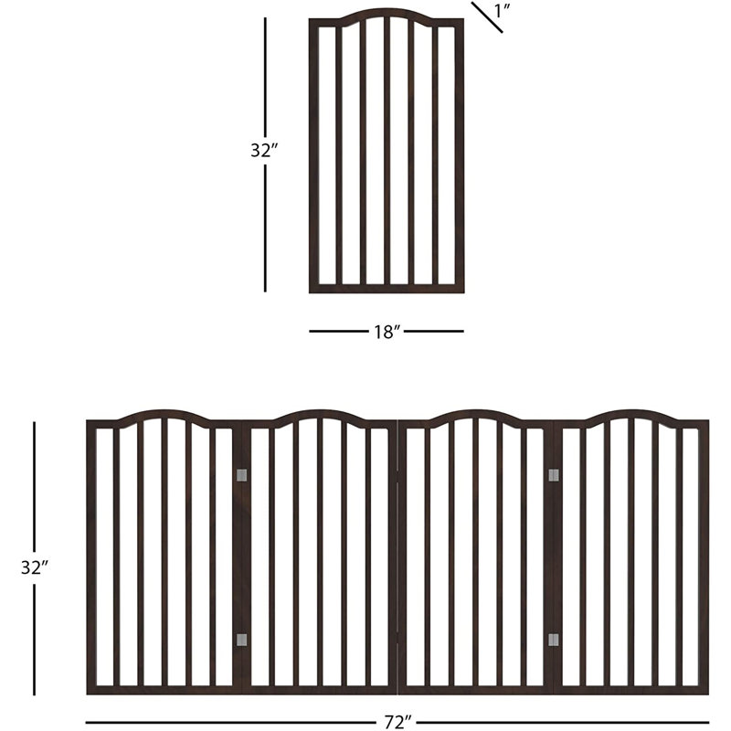 Clôture pliante en bois massif pour animaux 4 portes à 4 panneaux pour animaux
