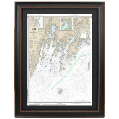 Muscongus Bay, Maine | Nautical Chart | Framed Print