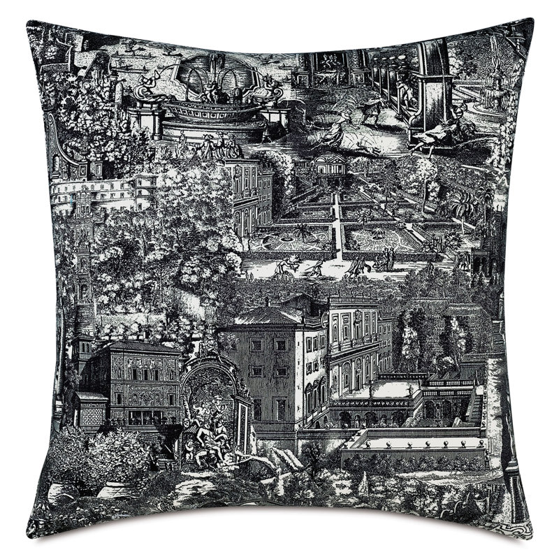 Coussin décoratif imprimé Montaza, Carré 22 po