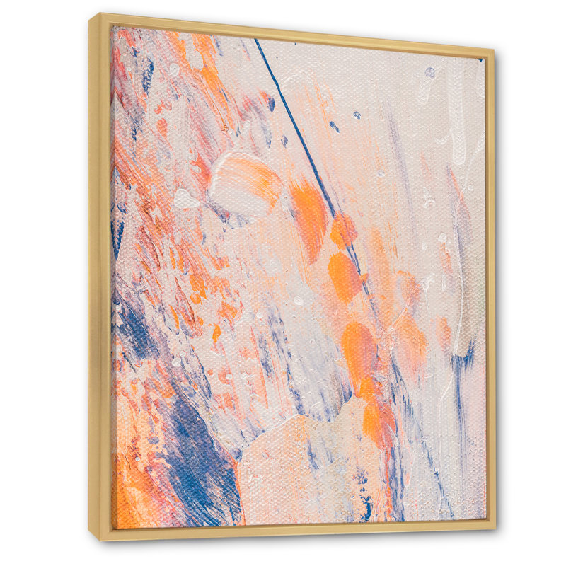 «Orange and Blue Abstract Brush Strokes», reproduction d'art moderne et contemporaine sur toile, H 32 po x l 16 po x P 1 po