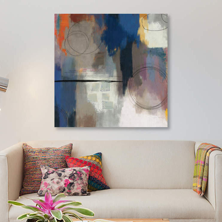 « indigo touch ii », impression sur toile, H 26 po x l 26 po x P 1,5 po