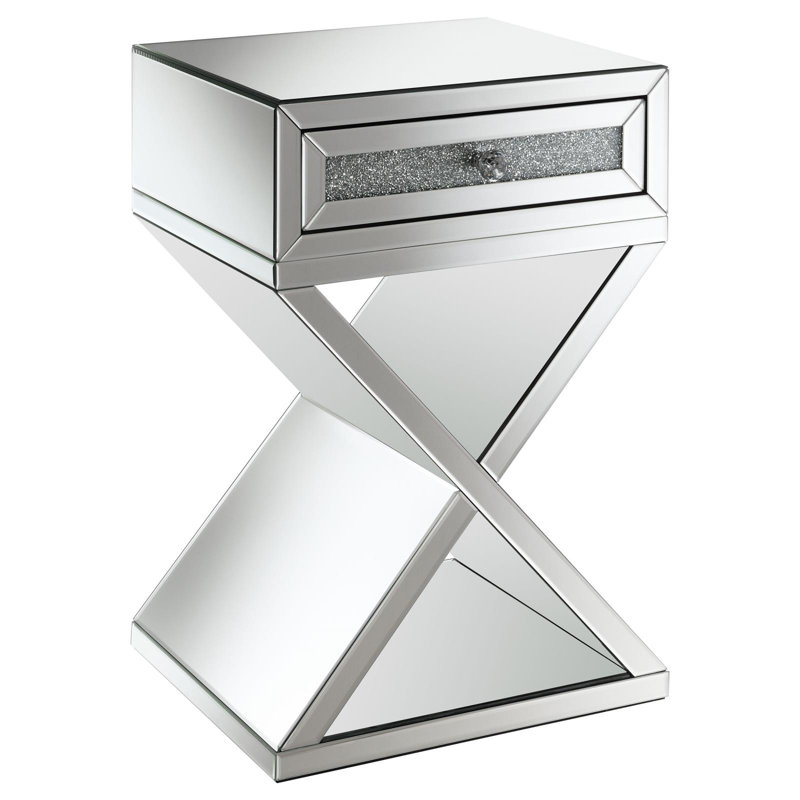 1-Drawer Accent Table Mirror