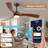 52 Inch Smart Ceiling Fan With Lights And Remote/APP Control, Compatible With Alexa/Google  3 Blade Walnut-Colored Solid Wood