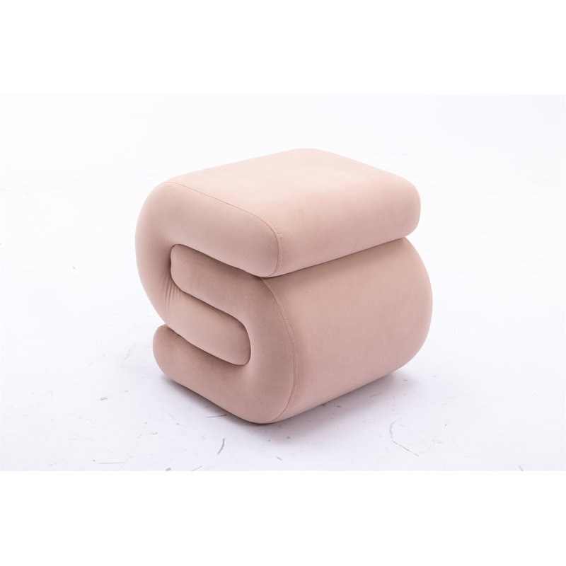 Ottoman Makeup Stool Footstool (Only Including Ottoman), Pink Velvet