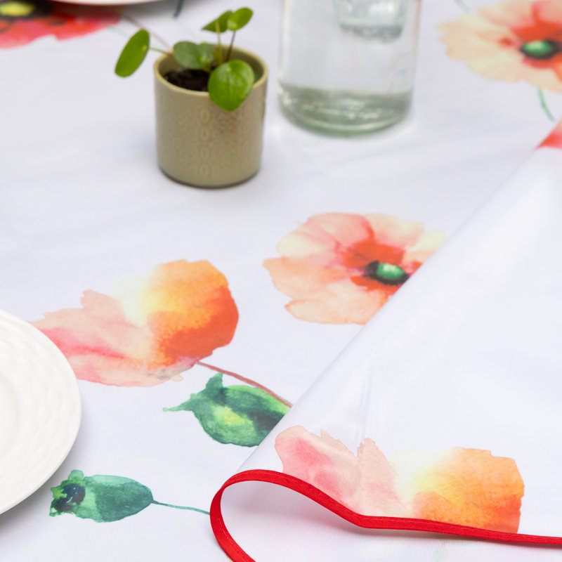 Poppyfield 150 x 220cm Eco Line PVC Free Polyester Tablecloth