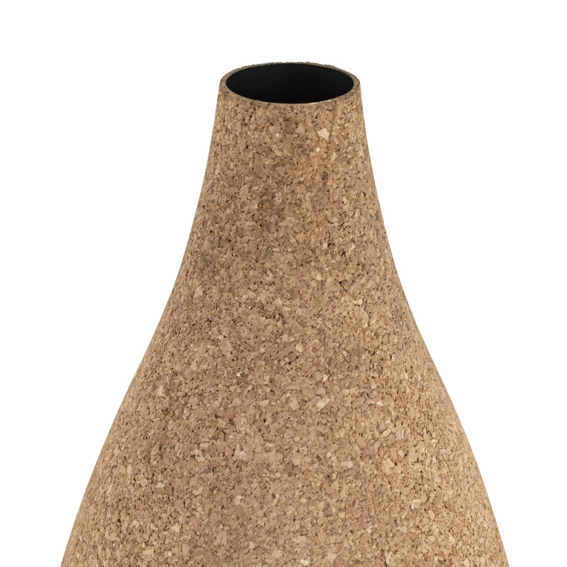Petit vase à fleurs en liège, H 18,75 po x l 6,25 po x P 6,25 po