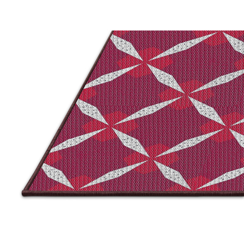 Tapis géométrique mauve / rouge, Rectangle 5 pi x 8 pi
