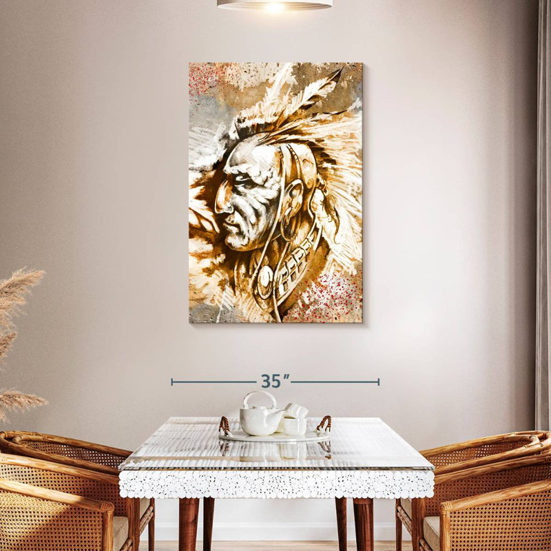Lelar Native American Warrior, 45" H x 30" W